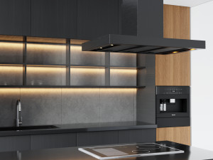 modern kitchen with island 003 Modelo 3D