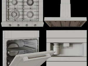 cole&ccedil;&atilde;o de eletrodom&eacute;sticos de cozinha miele Modelo 3D