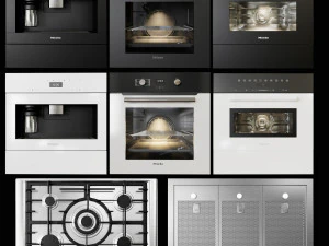 cole&ccedil;&atilde;o de eletrodom&eacute;sticos de cozinha miele Modelo 3D