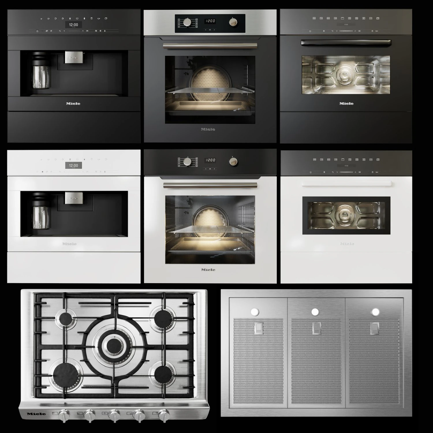 miele kitchen appliances 3D Model .c4d .max .obj .3ds .fbx .stl .blend