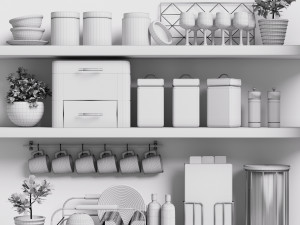 next kitchen accessories shelf 3D Model