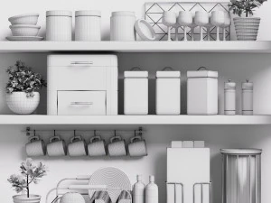 next kitchen accessories shelf 3D Model