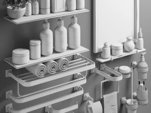 stainless steel hardware bathroom 3D Model