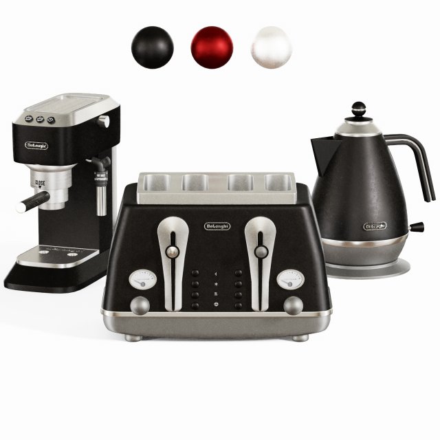 delongi kitchen appliance set 3D Model .c4d .max .obj .3ds .fbx .stl .blend 