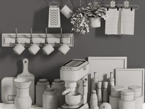kitchen shelf accessories 3D Модель