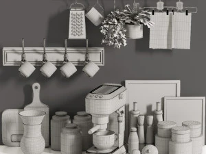 acess&oacute;rios de prateleira de cozinha Modelo 3D