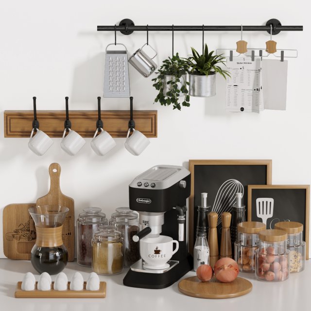 kitchen shelf accessories 3D Модель .c4d .max .obj .3ds .fbx .stl .blend 