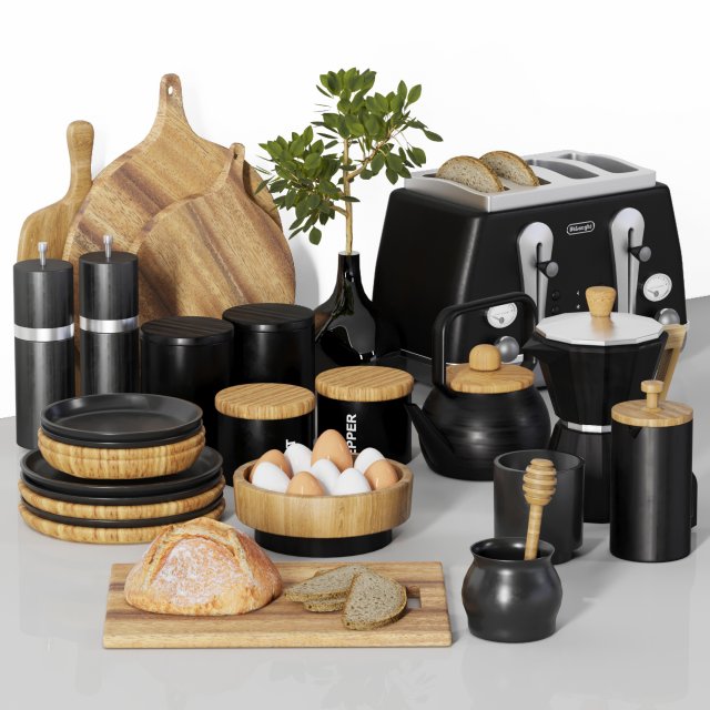 kitchen shelf decorative 003 Modelo 3D .c4d .max .obj .3ds .fbx .stl .blend 