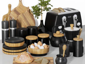 K&uuml;chenregal dekorativ 003 3D Modell