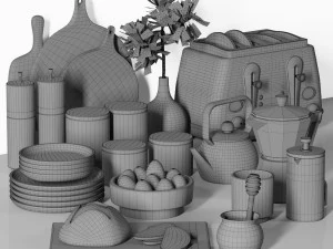 kitchen shelf decorative 003 3D Model