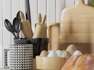 kitchen shelf decorative 002 3D Model