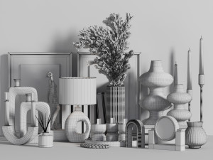 pampas decorative set 004 3D Model