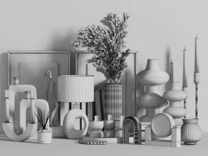 conjunto decorativo pampas 004 Modelo 3D
