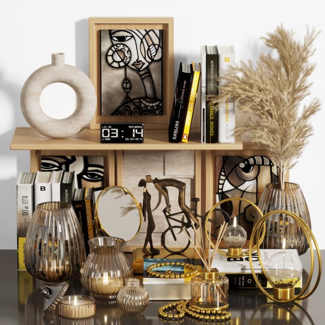 pampas decorative set 003 3D Model .c4d .max .obj .3ds .fbx .stl .blend 
