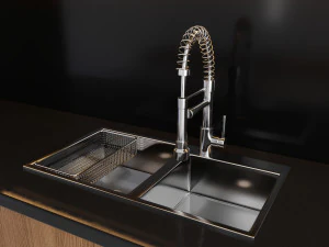 modern kitchen with island 004 3D Model