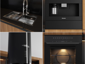 modern kitchen with island 004 Modello 3D