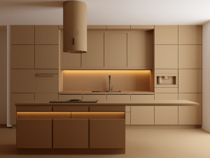 modern kitchen with island 004 Modello 3D