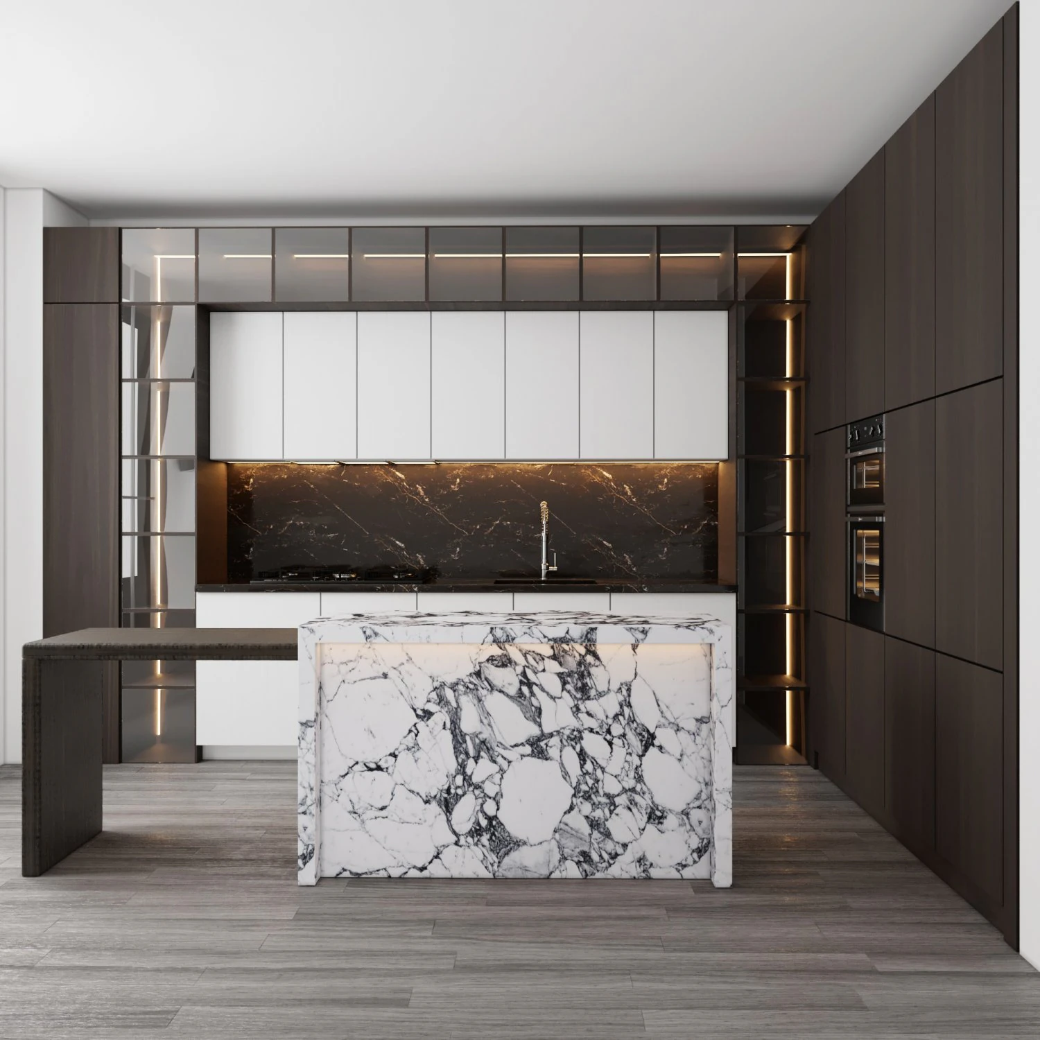modern kitchen with island 006 3D Model .c4d .max .obj .3ds .fbx .stl .blend