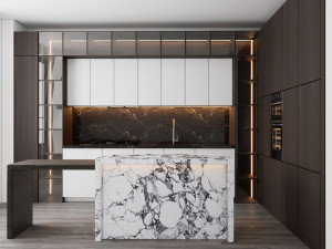 modern kitchen with island 006 3D Модель
