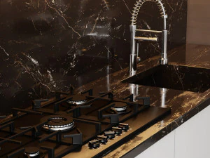 modern kitchen with island 006 3D Model