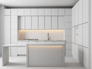 modern kitchen with island 006 3D Model