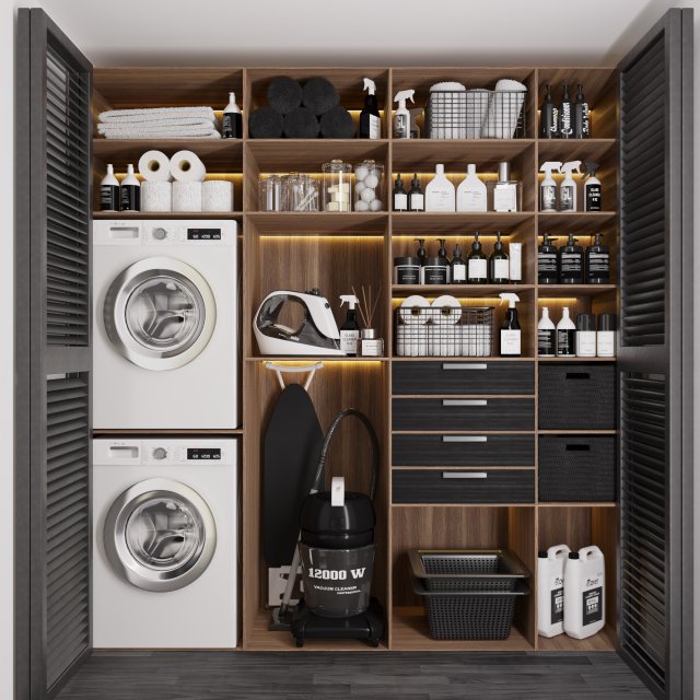 laundry room 001 3D Модель .c4d .max .obj .3ds .fbx .stl .blend 
