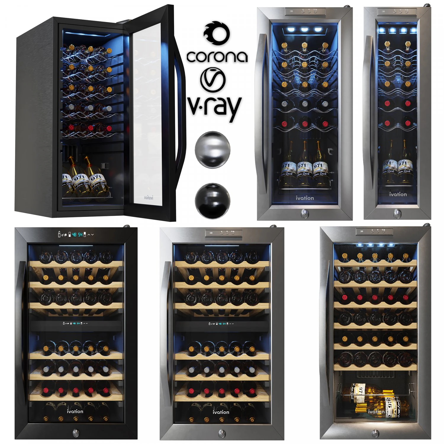 ivation wine coolers 3D Model .c4d .max .obj .3ds .fbx .stl .blend 