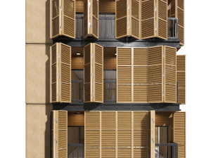 wooden facade building Modelo 3D