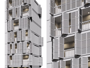 wooden facade building Modelo 3D