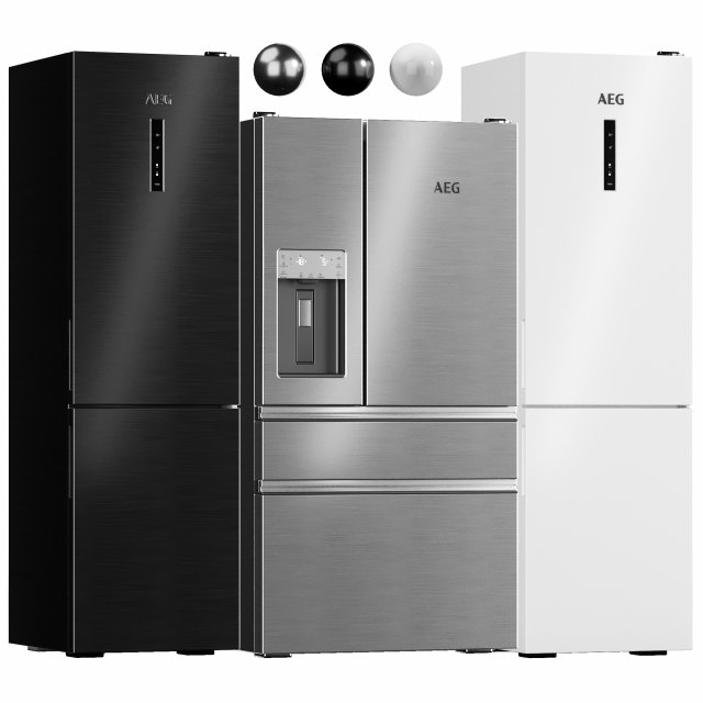 aeg refrigerators set 3D Модель .c4d .max .obj .3ds .fbx .stl .blend 