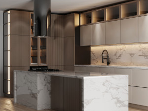modern kichen with island 008 Model 3D