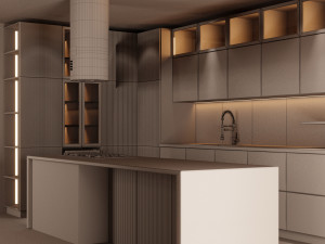 modern kichen with island 008 Model 3D