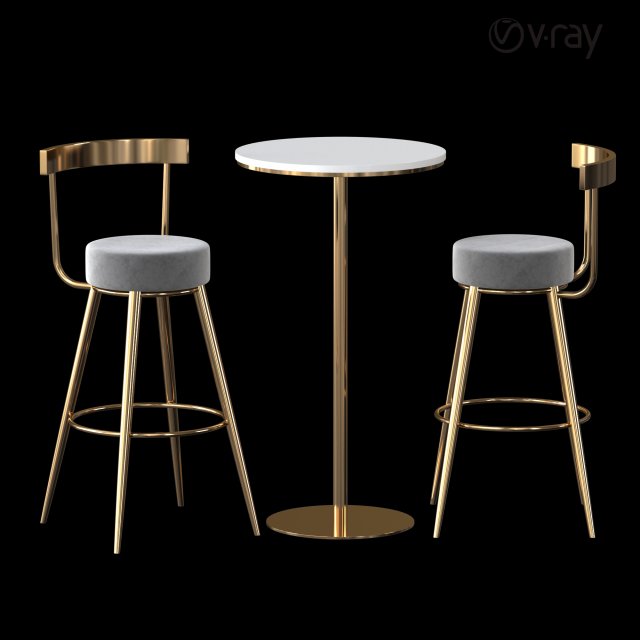 chair table bar 3D Model .c4d .max .obj .3ds .fbx .stl .blend