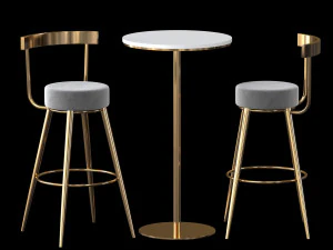 chair table bar Modelo 3D