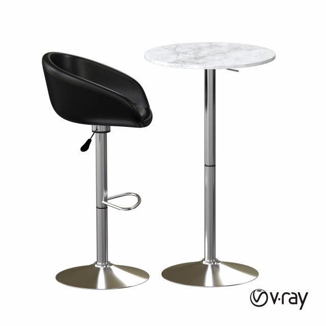 table chair bar 3D Model .c4d .max .obj .3ds .fbx .stl .blend 