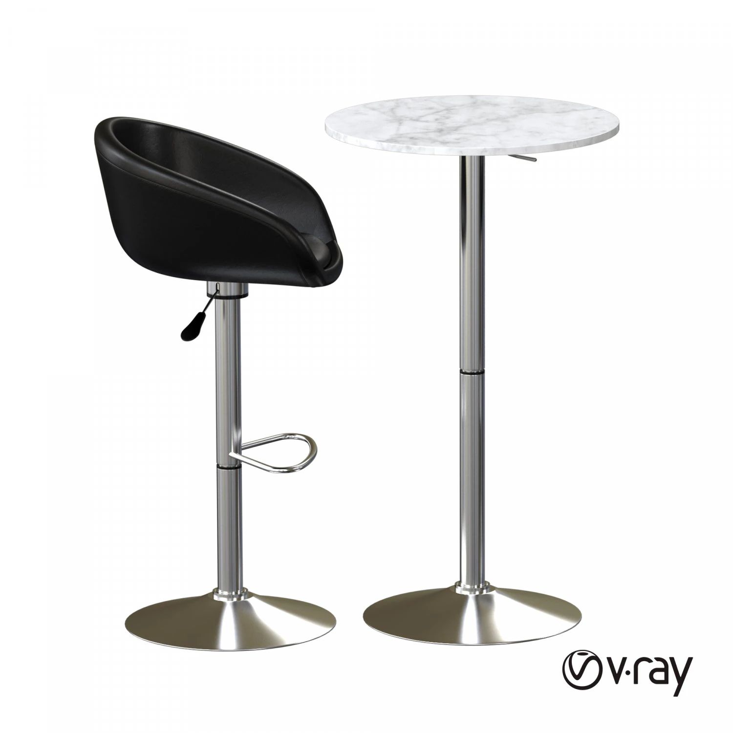 table chair bar 3D Model .c4d .max .obj .3ds .fbx .stl .blend