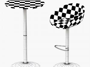 table chair bar 3D Model