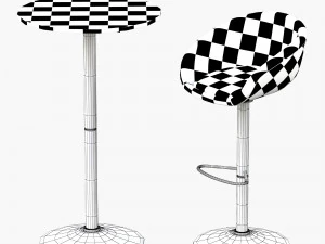 table chair bar 3D Model