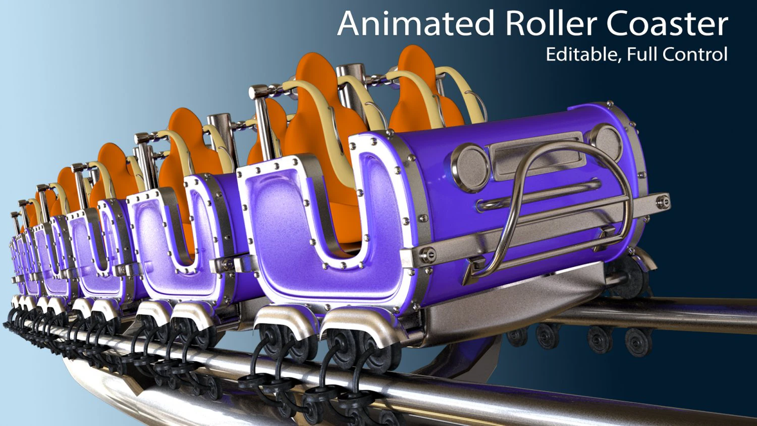 3d animated roller coaster train 3D Model .c4d .max .obj .3ds .fbx .stl .blend 