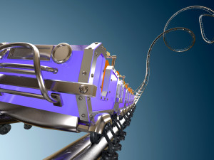 3d animated roller coaster train Model 3D