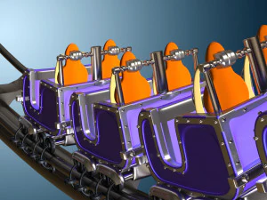 3d animated roller coaster train 3D Model