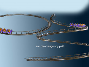 3d animated roller coaster train Model 3D