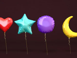 shaped foil balloons 3D Model