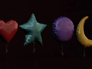 globos de aluminio con forma Modelo 3D