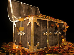 animated treasure chest 3D Модель