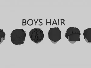 Low-poly Hair Pack Male Female 3D Model