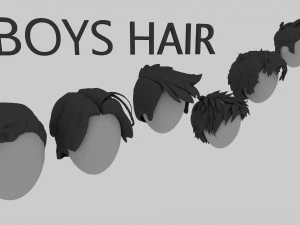 Low-poly Hair Pack Male Female 3D Model