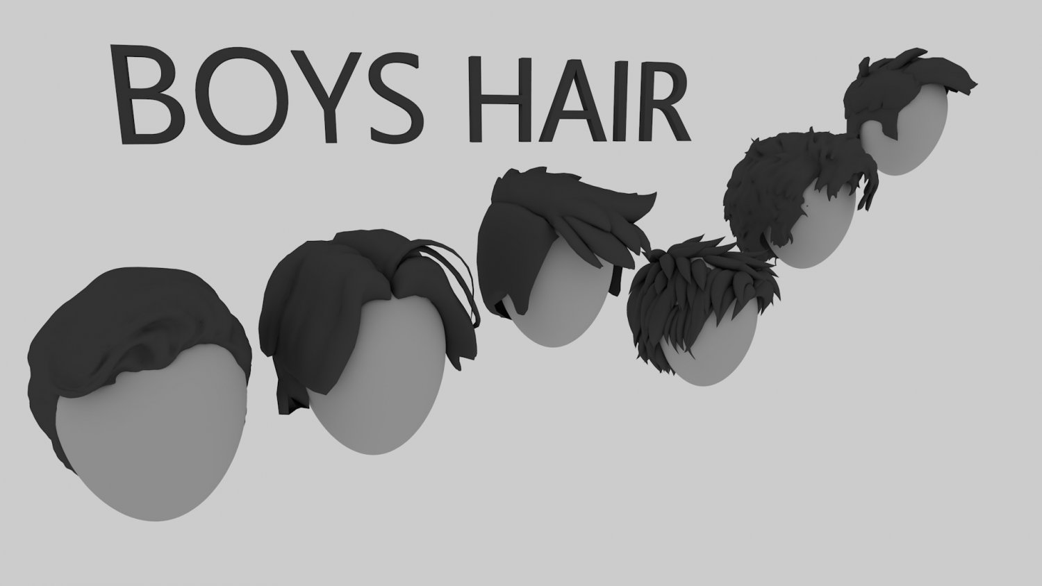 Black to White Fluffy Messy Cool Boy Hair - Roblox