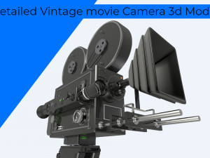 Vintage Movie Camera Detailed 3D Model