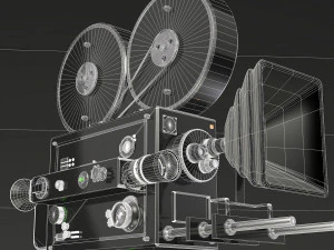 C&acirc;mera de filme vintage detalhada Modelo 3D